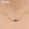 Tenande Fresh Style Gold Color Charm Chain Small Crystal Evil Eye Necklaces & Pendants for Women Party Jewelry Gifts Bijoux