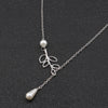 Tenande Silver Color Big Leaf Simulated Pearl Water Droplets Necklaces & Pendants for Women Jewelry Accessories Collier