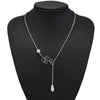 Tenande Silver Color Big Leaf Simulated Pearl Water Droplets Necklaces & Pendants for Women Jewelry Accessories Collier