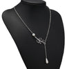 Tenande Silver Color Big Leaf Simulated Pearl Water Droplets Necklaces & Pendants for Women Jewelry Accessories Collier