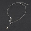 Tenande Silver Color Big Leaf Simulated Pearl Water Droplets Necklaces & Pendants for Women Jewelry Accessories Collier