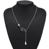 Tenande Silver Color Big Leaf Simulated Pearl Water Droplets Necklaces & Pendants for Women Jewelry Accessories Collier