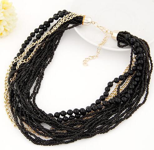 Tenande Maxi Bohemian Multi Layer Beads Chain Tassel Necklaces Pendants for Women Vintage Retro Tribal Jewelry Accessories Gifts