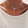 Tenande Heart Crystal Necklaces Leaf Moon Choker Necklaces Pendants for Women Beach Style Statement Jewelry Bijoux