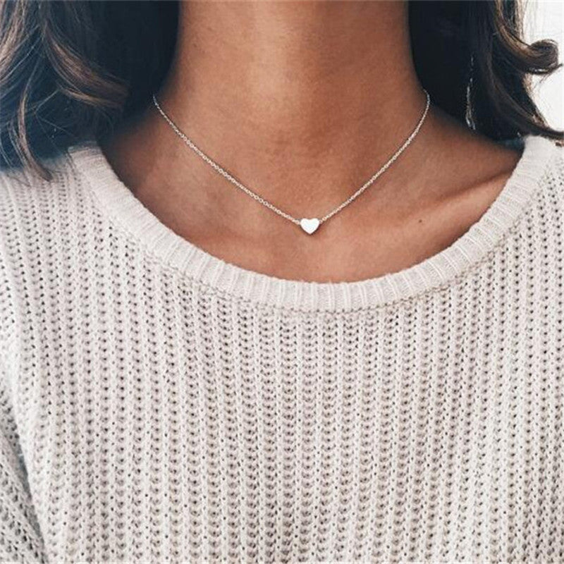 New Fashion Heart Crystal Necklaces Leaf Moon Choker Necklaces Pendants for Women Beach Style Statement Jewelry Bijoux