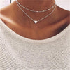 Tenande Heart Crystal Necklaces Leaf Moon Choker Necklaces Pendants for Women Beach Style Statement Jewelry Bijoux