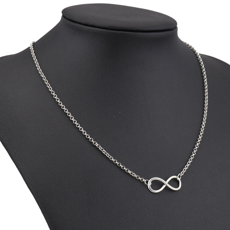 Tenande Silver Color Charm Jewelry Infinity Choker Necklaces & Pendants for Women Party Jewelry Gifts Bijuter Colar