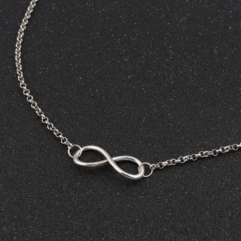 Tenande Silver Color Charm Jewelry Infinity Choker Necklaces & Pendants for Women Party Jewelry Gifts Bijuter Colar