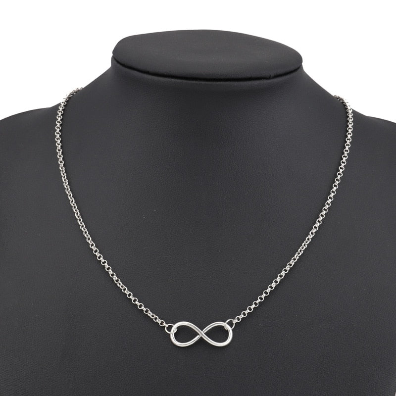 Tenande Silver Color Charm Jewelry Infinity Choker Necklaces & Pendants for Women Party Jewelry Gifts Bijuter Colar