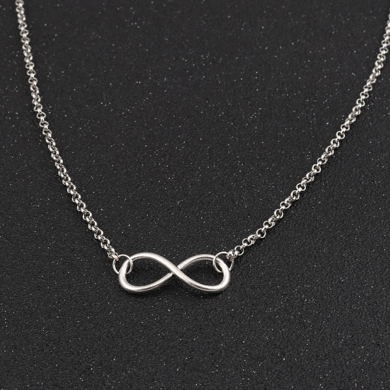 Tenande Silver Color Charm Jewelry Infinity Choker Necklaces & Pendants for Women Party Jewelry Gifts Bijuter Colar