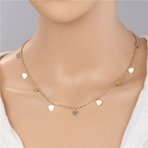 Punk Multi Layer Big Statement Triangles Water Droplets Stars Hearts Necklaces Pendants for Women Charms Chain Necklaces
