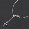 Tenande Punk Silver Color Clavicle Chain Necklaces Lariat Cross Infinity Necklaces & Pendants for Women Party Jewelry Gift
