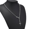 Tenande Punk Silver Color Clavicle Chain Necklaces Lariat Cross Infinity Necklaces & Pendants for Women Party Jewelry Gift