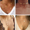 Tenande Vintage Bohemian Natural Stone Beads Peace Dove Water Droplets Clavicle Chain Necklaces for Women Valentine's Day Gifts