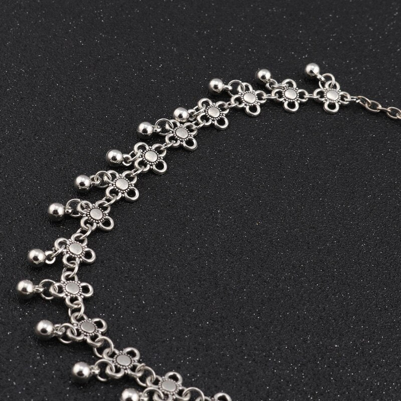 Tenande Vintage Bohemian Tattoo Clavicle Chain Necklaces Beads Flowers Tassel Necklaces & Pendants for Women Charm Jewelry Gifts