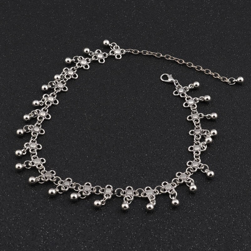 Tenande Vintage Bohemian Tattoo Clavicle Chain Necklaces Beads Flowers Tassel Necklaces & Pendants for Women Charm Jewelry Gifts