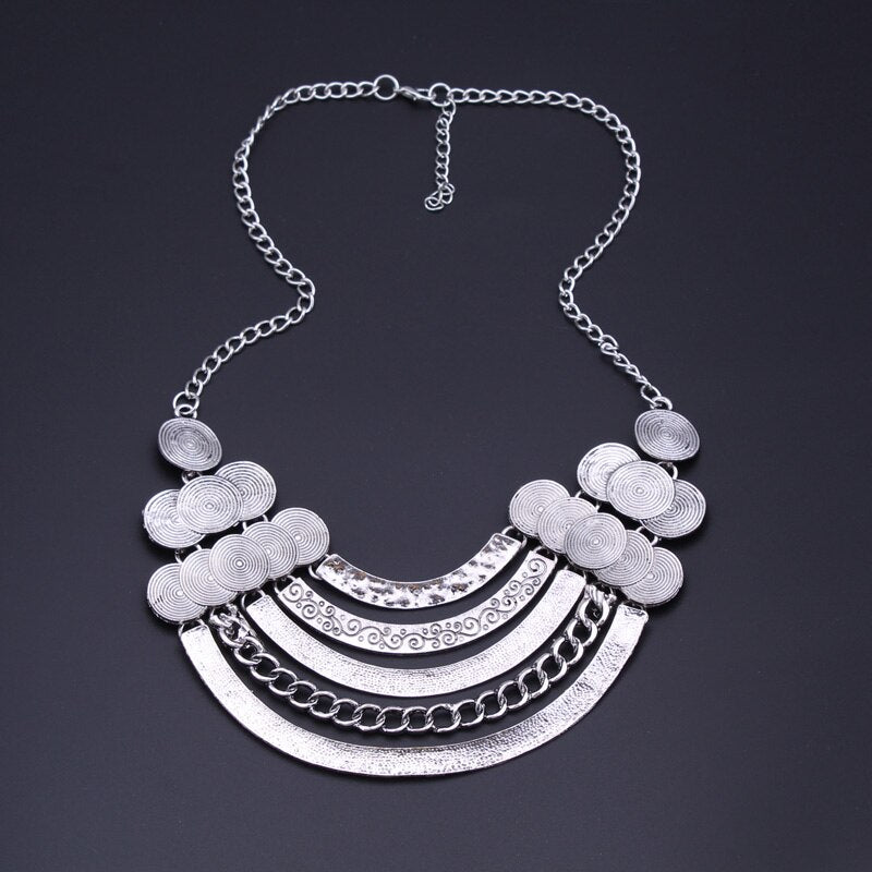 Tenande Vintage Ethnic Jewelry Bijoux Tribal Metal Coin Choker Necklaces & Pendants Gypsy Multilayer Chain Necklaces For Women
