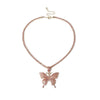Tennis Chain with Big Butterfly Pendant Necklace for Women Men Hip Hop Party Jewelry Accessories Butterfly Charms Link Adjust