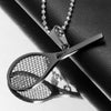 Tennis Racket Pendant Necklace Gift Outdoor Titanium Steel Beads Chain Unisex Chain Trendy Choker