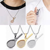 Tennis Racket Pendant Necklace Gift Outdoor Titanium Steel Beads Chain Unisex Chain Trendy Choker
