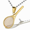 Tennis Racket Pendant Necklace Gift Outdoor Titanium Steel Beads Chain Unisex Chain Trendy Choker