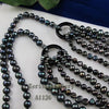 Terisa Pearl Jewelry Store 6 Rows 18'' or 36'' Real Freshwater Pearls Black Agates Necklace Handmade Charming Women Gift