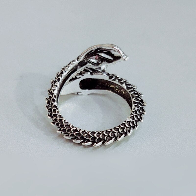 Thai Silver Colour Loong Punk Men Women Ring Gothic Accessories Vintage Party Jewelry Accessories  GaaBou Jewellery