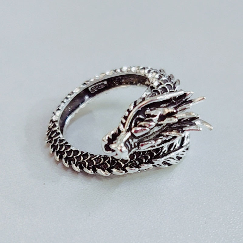 Thai Silver Colour Loong Punk Men Women Ring Gothic Accessories Vintage Party Jewelry Accessories  GaaBou Jewellery