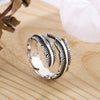 Thai Silver Open Feather Rings For Women Goth Punk Jewelry And Accessories Items With  GaaBou Jewellery