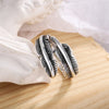 Thai Silver Open Feather Rings For Women Goth Punk Jewelry And Accessories Items With  GaaBou Jewellery