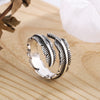 Thai Silver Open Feather Rings For Women Goth Punk Jewelry And Accessories Items With  GaaBou Jewellery