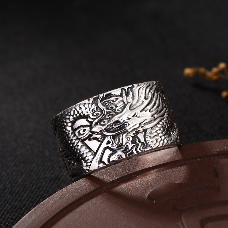 Thai Silver Restoring Ancient Ways Relief China Charmed By Opening The Sterling Silver Ring Ring Male M2020y Wholesale