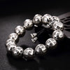 Thai silver restoring ancient ways do old character joker heart sutra beads   men's silver bracelet hand string