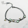 Firefly Bracelet s925 Silver Green Crystal Gemstone Black Chain Summer Night Jewelry for Women Guardian Spirit Gift