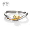 Gold Snails S925 Silver Finger Ring Journey Design Handmade Elegant Wave Ring for Women Gift Female Natural Fine Jewelry