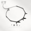 Original Design Genuine 925 Silver Bamboo Black Bracelet Women Simple Punk Korean Female Plant Jewelry for Women