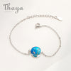 Sea of Stars Miniature Dolphin Bracelet Gradient Blue S925 Silver Chain Link Jewelry for Women Fashion Elegant Gift