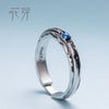 Stellar System Design Blue Opal finger Ring Female s925 silver simple Rotatable Rings for women elegant jewelry gift