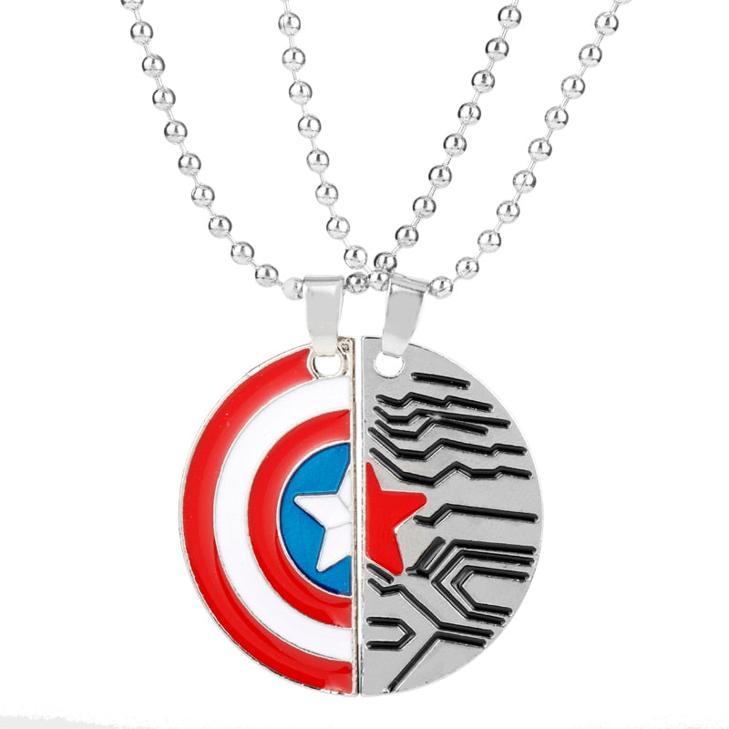 The Avenger US Captain Shield Sign Necklace For Women Lover Couple Pendant Choker Jewellery Necklaces for Teen Girls