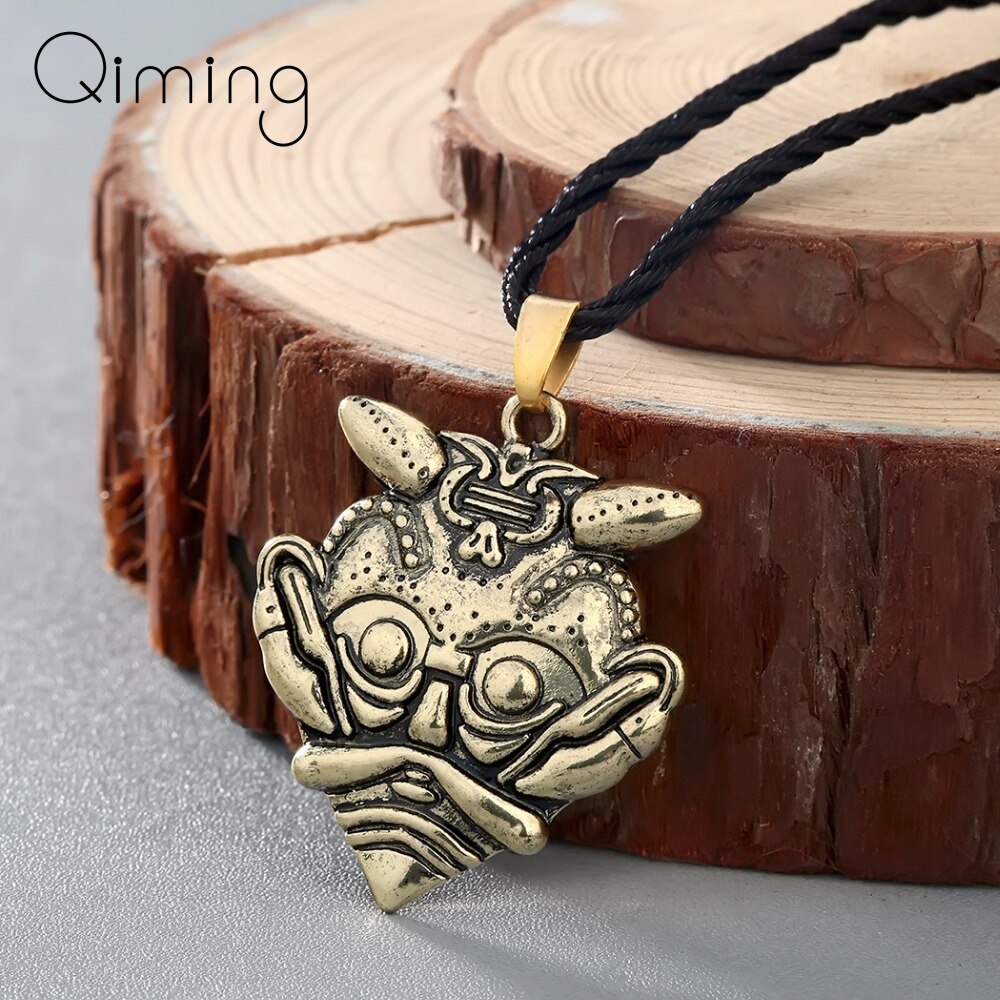 The Mask Of Loki Pendant Necklace Odin Amulet Necklace Men Scandinavian Norse Necklace Viking Jewelry Replica Borre Mideval