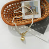 The Baroque Natural Freshwater Pearl Heart-shaped Necklace Contracted Joker Retro Necklace Chain Of Clavicle
