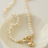 The Baroque Natural Freshwater Pearl Heart-shaped Necklace Contracted Joker Retro Necklace Chain Of Clavicle