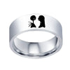The Nightmare Before Christmas Ring Jack And Sally Ring For Women Couple Titanium Rings Charm Jewelry Accessories Christmas Gift