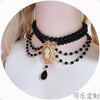 The Original hand made gothic Lolita necklace to restore ancient ways make dead diablo necklace black pearl medallion