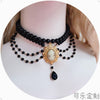 The Original hand made gothic Lolita necklace to restore ancient ways make dead diablo necklace black pearl medallion