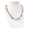 The Some Like it watermelon red 10 mm Watermelon jas- per necklace.  Pink  and  delicate semiprecious