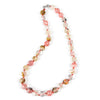 The Some Like it watermelon red 10 mm Watermelon jas- per necklace.  Pink  and  delicate semiprecious