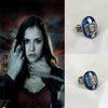 The Vampire Diaries Charm Rings For Women Men Vintage Damon Stefan Blue Stone Finger Rings Movie Cosplay Jewelry Family Gifts