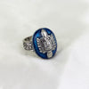 The Vampire Diaries Charm Rings For Women Men Vintage Damon Stefan Blue Stone Finger Rings Movie Cosplay Jewelry Family Gifts