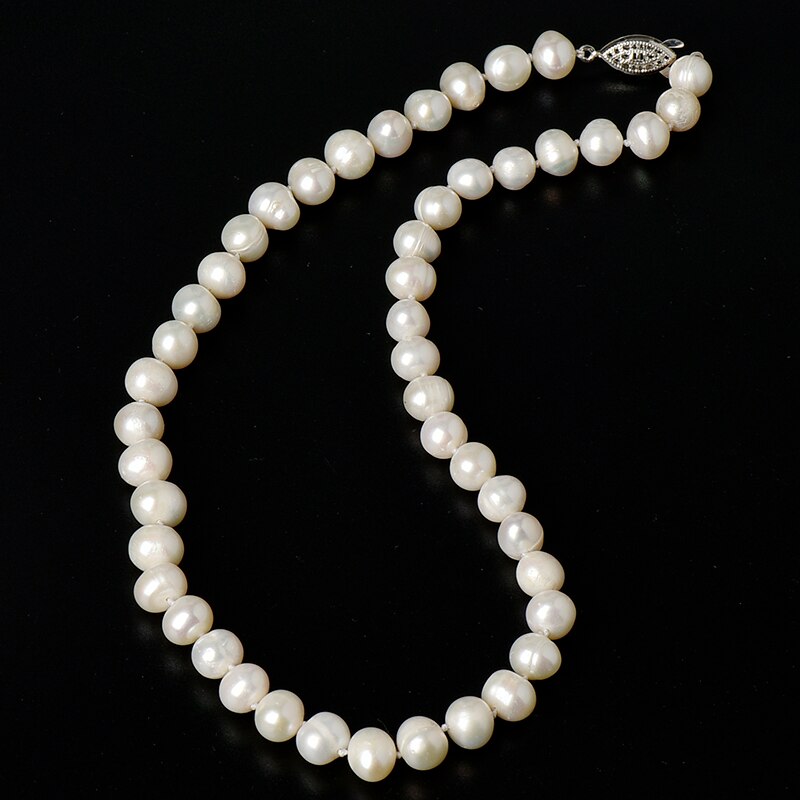 The surface of beads is smooth  and Transparent  with Long and thin 8-9 mm Brightly  colored  Handmade  Pearl  Necklace
